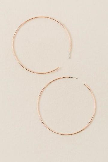 Francesca's Blair Thin Rose Gold Hoops - Rose/gold