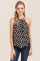 Alya Katelynn High Neck Cat Tank - Black