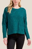 Francesca's Alison Diamond Stitch Sweater - Forest