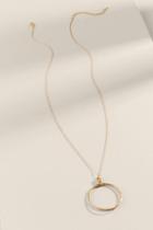 Francesca's Tamryn Open Circle Pendant Necklace - Gold