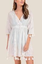 Francesca's Elise Wrap Front Swimsuit Cover-up - White