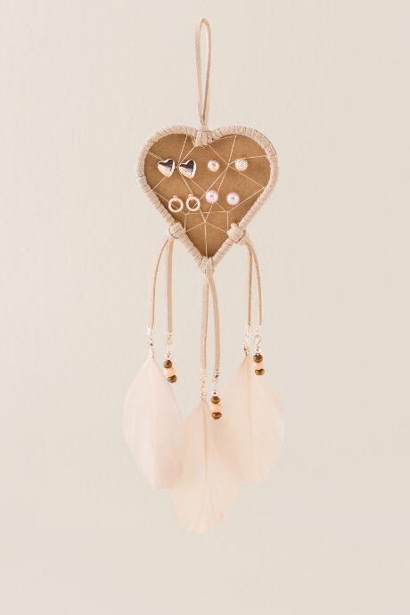 Francesca Inchess Heart Dreamcatcher Stud Set - Rose/gold