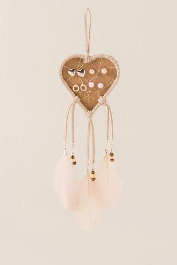 Francesca Inchess Heart Dreamcatcher Stud Set - Rose/gold