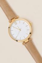 Francesca Inchess Nichole Minimal Distressed Watch - Tan