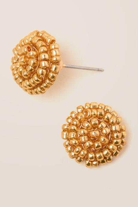Francesca's Arlene Woven Bead Studs In Gold - Gold