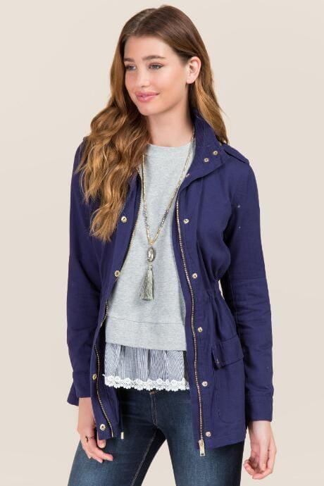 Mi Ami Montee Solid Anorak Jacket - Navy