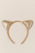 Francesca's Katarina Glitter Cat Ear Headband - Gold