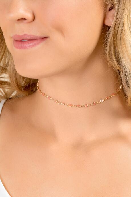 Francesca's Shelly Linked-choker Necklace - Rose