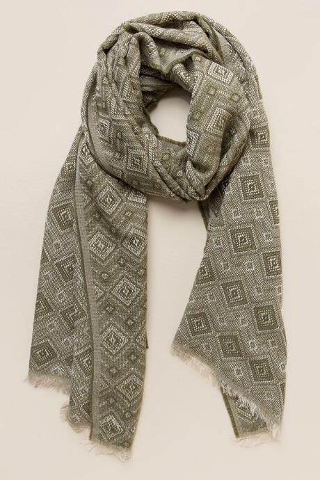 Francesca's Callao Diamond Oblong Scarf Wrap - Olive