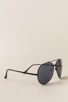 Francesca's Vivian Aviator Sunglasses - Black