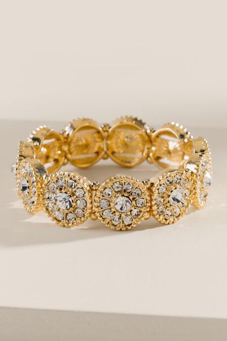 Francesca's Addison Circle Stretch Bracelet - Crystal