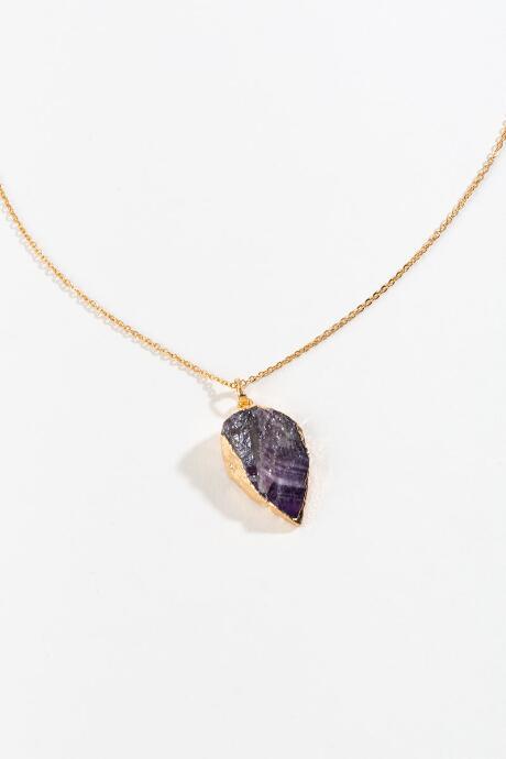 Francesca's Lainey Amethyst Pendant Necklace - Purple