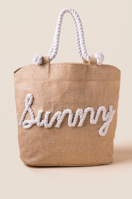 Francesca's Sunny Rope Beach Tote - Natural