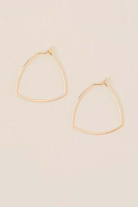 Francesca's Ivanka Triangle Hoop Earring - Gold