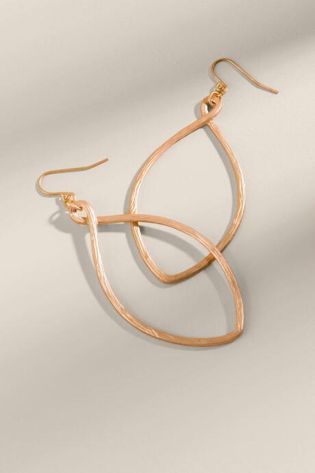 Francesca's Lacey Textured Teardrop Earrings - Gold