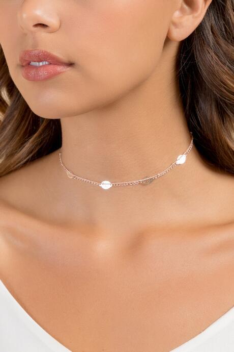 Francesca's Justine Rose Gold Leaf Choker - Rose/gold