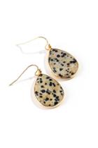 Francesca's Juliette Dalmatian Drop Earrings - Black/white