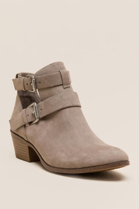 Francescas Portia Belted Cutout Bootie - Taupe