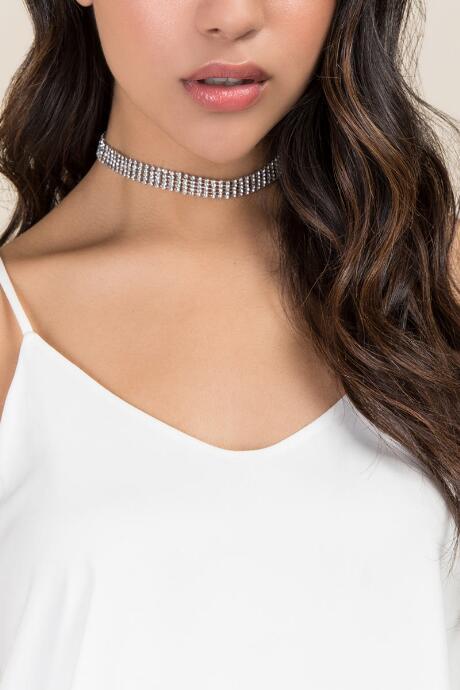 Francesca's Monica Crystal Choker - Silver