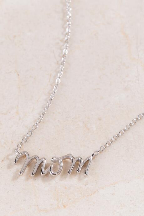 Francesca's Mom Script Pendant In Silver - Silver