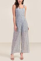 Francesca's Tasha Ruffle Strap Jumpsuit - Chambray