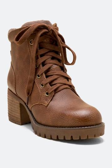 Mia Shoes Mia Jonel Sweater Trim Hiker Boot - Tan