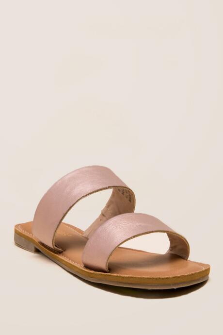 Francesca's Melly Double Band Sandal - Rose/gold