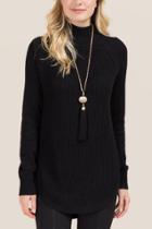 Alya Carley Turtleneck Pullover Sweater - Black