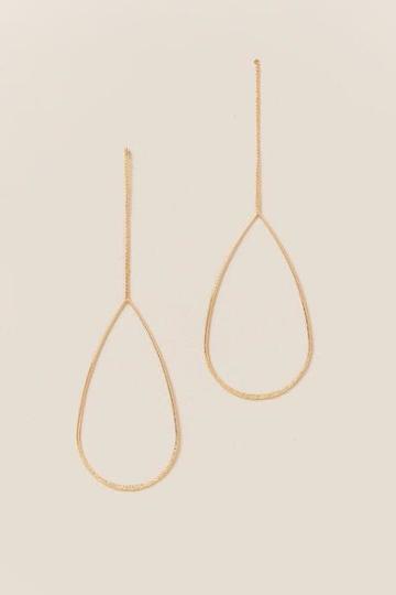 Francesca's Alaia Thin Teardrop Earring - Gold