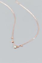 Francesca's Genni 14k Rose Gold Sterling Necklace - Iridescent
