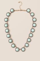 Francesca's Adeline Crystal Statement Necklace - Mint