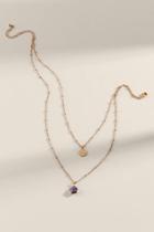 Francesca's Kingston Layered Semi Precious Necklace - Purple
