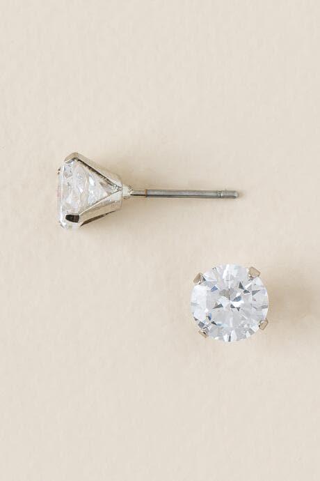 Francesca's Grace 1k Cubic Zirconia Stud Earring - Crystal