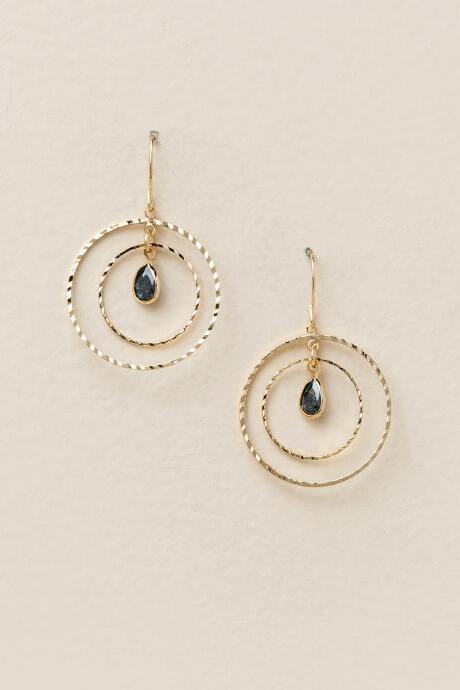 Francesca's Jezabelle Circle Teardrop Earring - Black