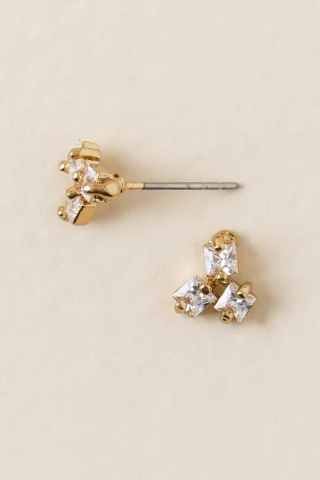 Francesca's Sana Cubic Zirconia Stud Earring - Crystal
