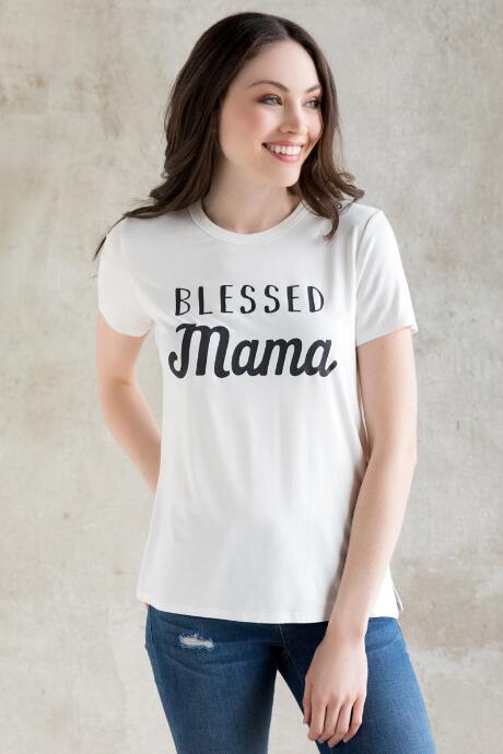 Francesca's Blessed Mama Graphic Tee - White
