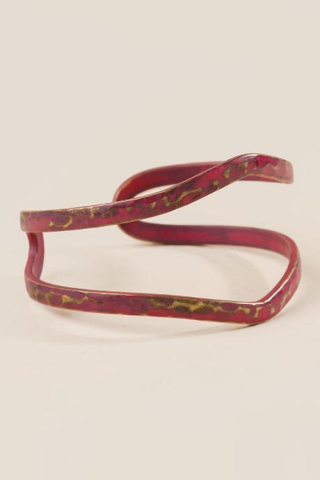 Francesca's Raelynn Patina Cuff In Red - Red