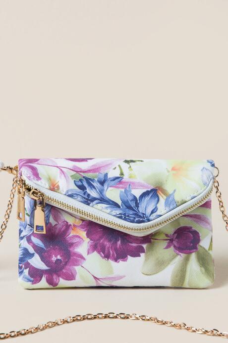 Francescas Kora Mini Clutch Crossbody - White