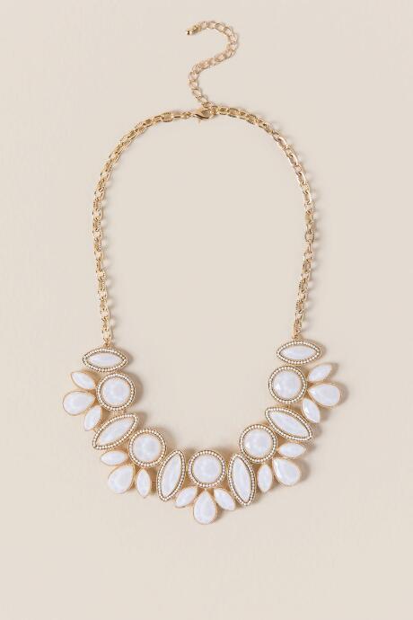 Francesca's Harlie White Statement Necklace - White