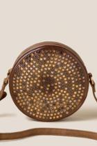 Francesca's Violetta Studded Canteen Crossbody - Taupe