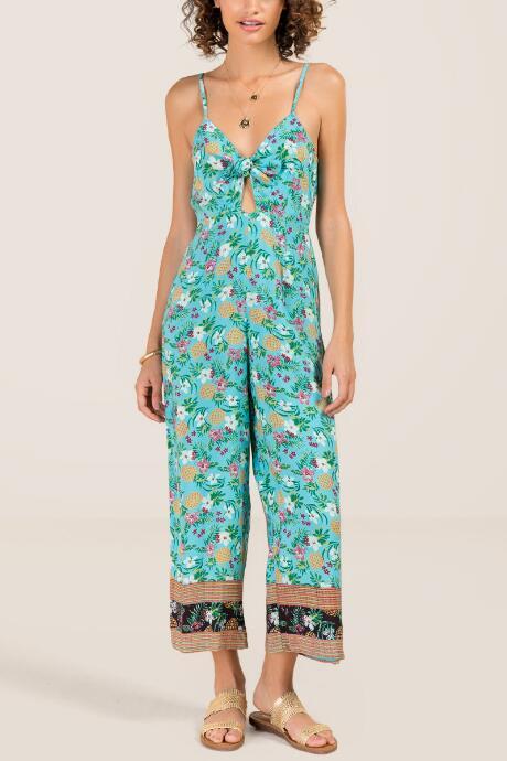 Francesca Inchess Lana Floral Pineapple Jumpsuit - Aqua