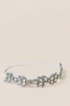 Francesca's Keri Leaf Embellished Headwrap - Gray