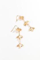 Francesca's Khaleesi Linear Leaf Earrings - Gold
