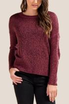 Francesca Inchess Thea Elbow Patch Pullover Sweater - Wine