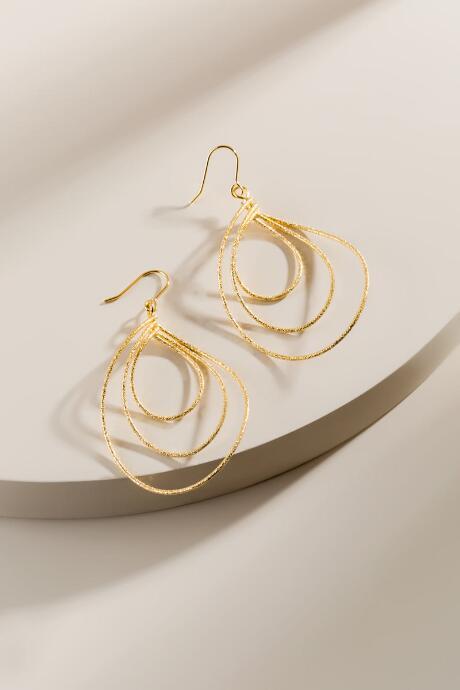 Francesca's Maeve Sandblast Earrings - Gold