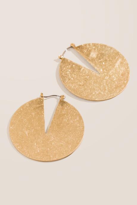 Francesca's Jill Worn Metal Statement Earrings - Gold