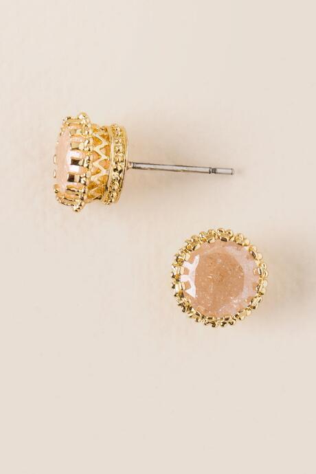 Francesca's Juliana Circle Crown Stud Earring In Ivory - Ivory