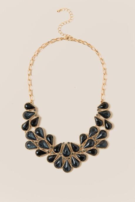 Francesca Inchess Leila Facet Statement Necklace In Black - Black