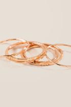 Francesca's Alyx Rose Gold Stacking Ring Set - Rose/gold