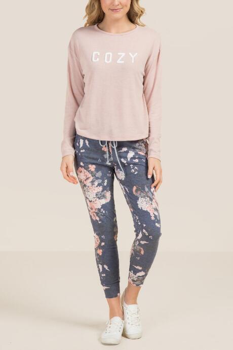 Francesca's Cozy Graphic Tee - Blush